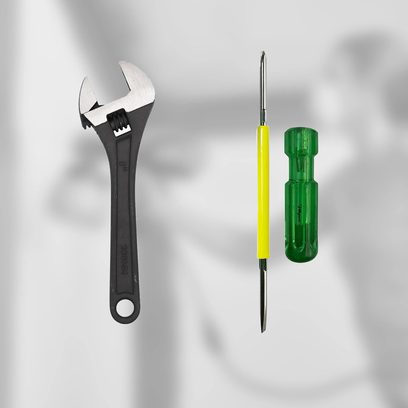 Hillgrove HGCM169M2 8" inch Adjustable Wrench with 2in1 Screwdriver Hand Tool Kit(2 Tools)