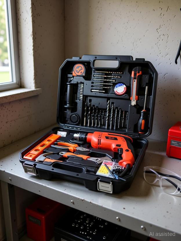HPD Shakti 13mm Impact Drill 850W Kit Full Copper Motor R/F With Speed Control 13RE Power & Hand Tool Kit(97 Tools)