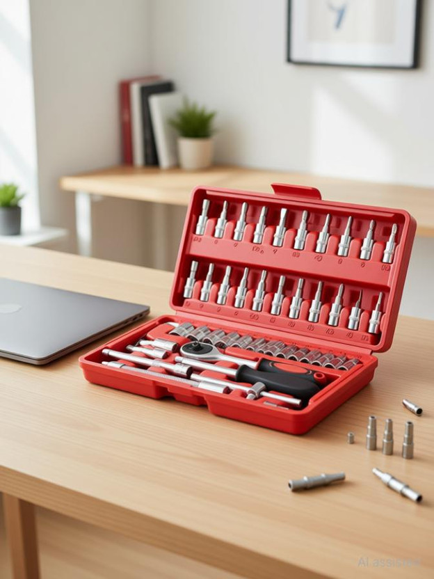 SRSW 46 in 1 Pcs Tool Kit & Screwdriver Multi Purpose Combination Tool Case Precision Power & Hand Tool Kit(46 Tools)