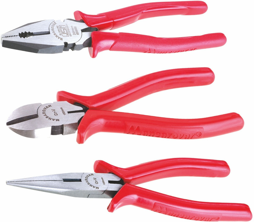 Mansarovar MSK07 Combo Pliers Set of 3,for Home & Professional Hand Tool Kit(3 Tools)