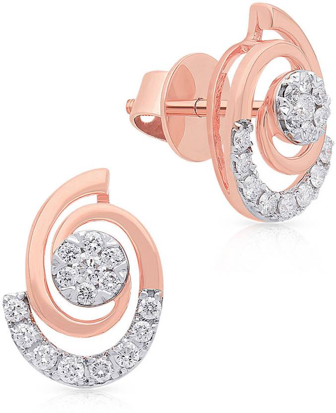 MALABAR GOLD & DIAMONDS Diamond Earring Rose Gold 18kt Diamond Stud