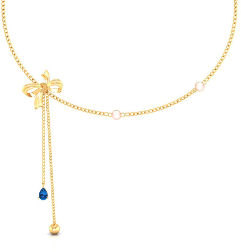 PC Chandra Jewellers Yellow Gold Modern Safety Pin 22kt NA Earring & Necklace Set