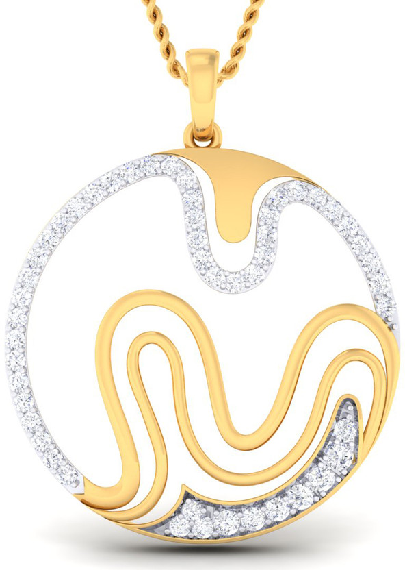avsar AVP928YB 14kt Cubic Zirconia Yellow Gold Pendant