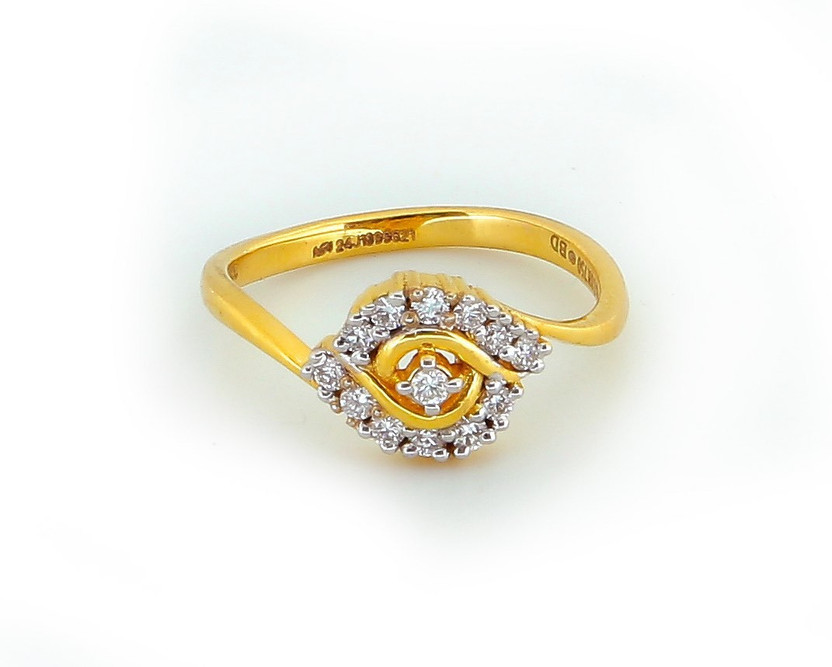 Bliss diamonds Diamond wave ring 18kt Diamond Yellow Gold ring