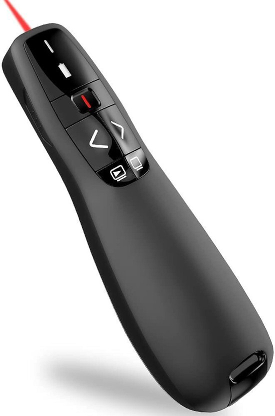 Jihaan Clicker RF 2.4GHz USB Laser Pointer Presenter Laser Pointer Presenter Presenter(Black)