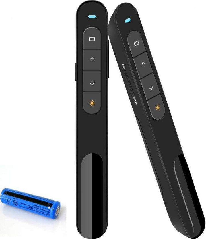 RTS Professional Wireless Presenter Slide Changer Remote Clicker for Presentation Laser Pointer Presenter(Black)