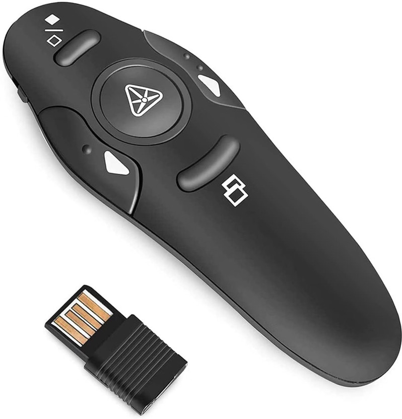 RTS Wireless Presentation Tool With Laser Pointer PPT Slide Changer Presenter(Black)