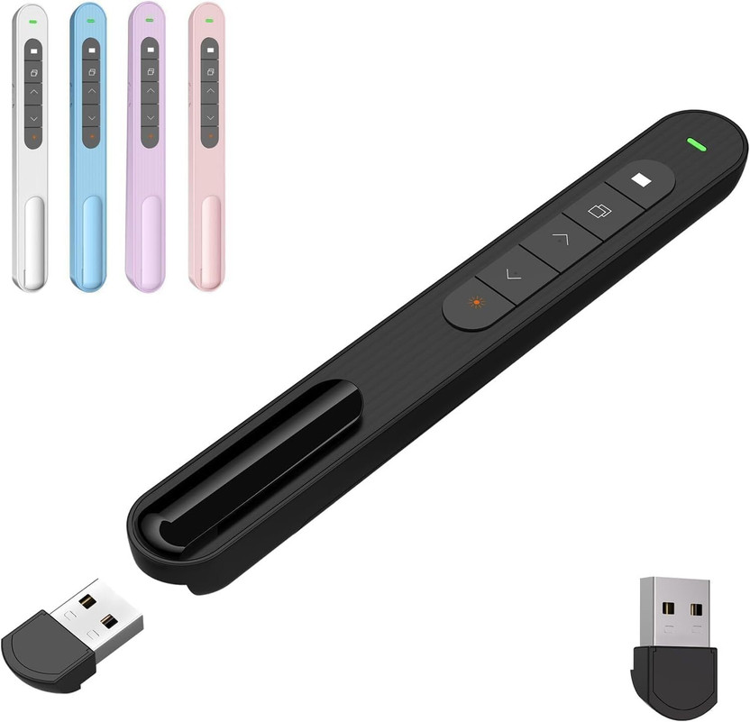 RTS Wireless Presentation Clicker with Laser Pointer – 2.4GHz RF Laser Pointer PPT Presenter Presenter(Black)