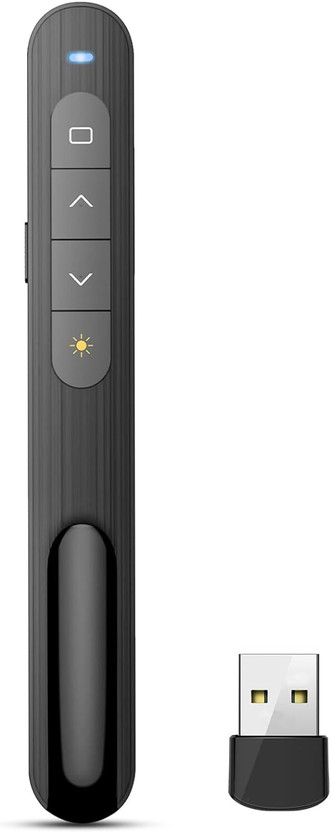 BTS Powerpoint Clicker, 2.4G Hz Wireless Remote Presenter with Hyperlink & Volume PC/Laptop Presenter(Black)