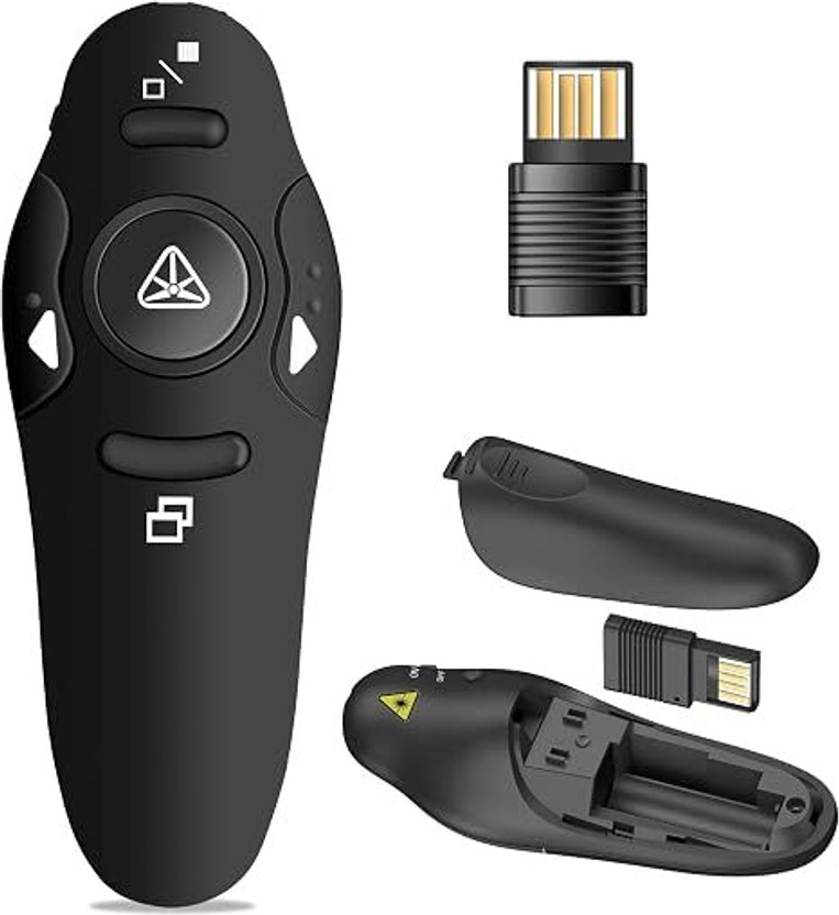 RTS Wireless Presentation Clicker Remote USB PPT Presenter Wireless PPT Remote Presenter Presenter(Black)