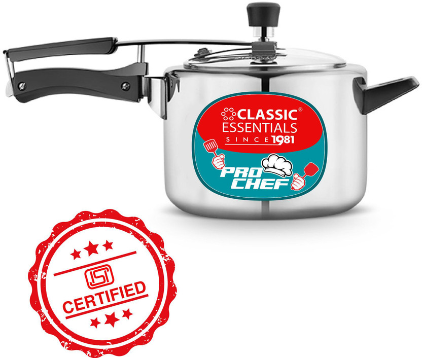 Classic Essentials Prochef Aluminium Pressure Cooker | ISI Certified Inner Lid Pressure Cooker 5 L Inner Lid Pressure Cooker(Aluminium)