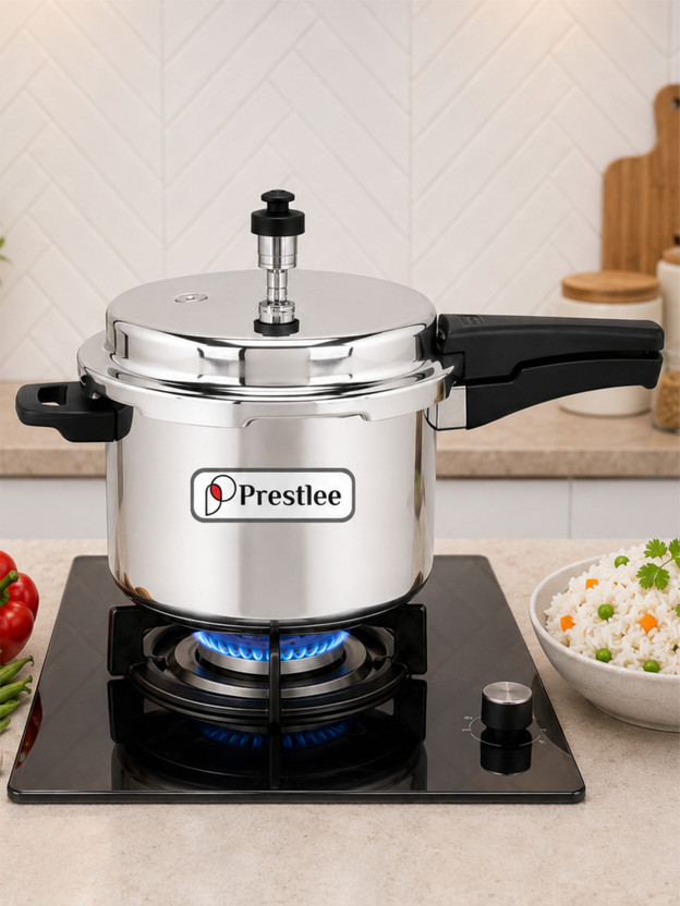 Prestlee DELUXE 5 Liter Aluminium Outer lid Pressure Cooker 5 L Outer Lid Pressure Cooker(Aluminium)