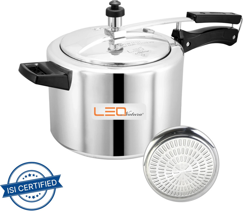 Leo Natura by LEO NATURA Inner Lid 5 L Inner Lid Induction Bottom Pressure Cooker(Aluminium)