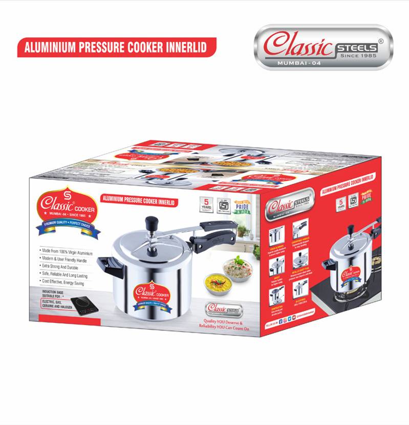 Classic Steels Heavy Bottom Induction Base Inner Lid Aluminium Pressure