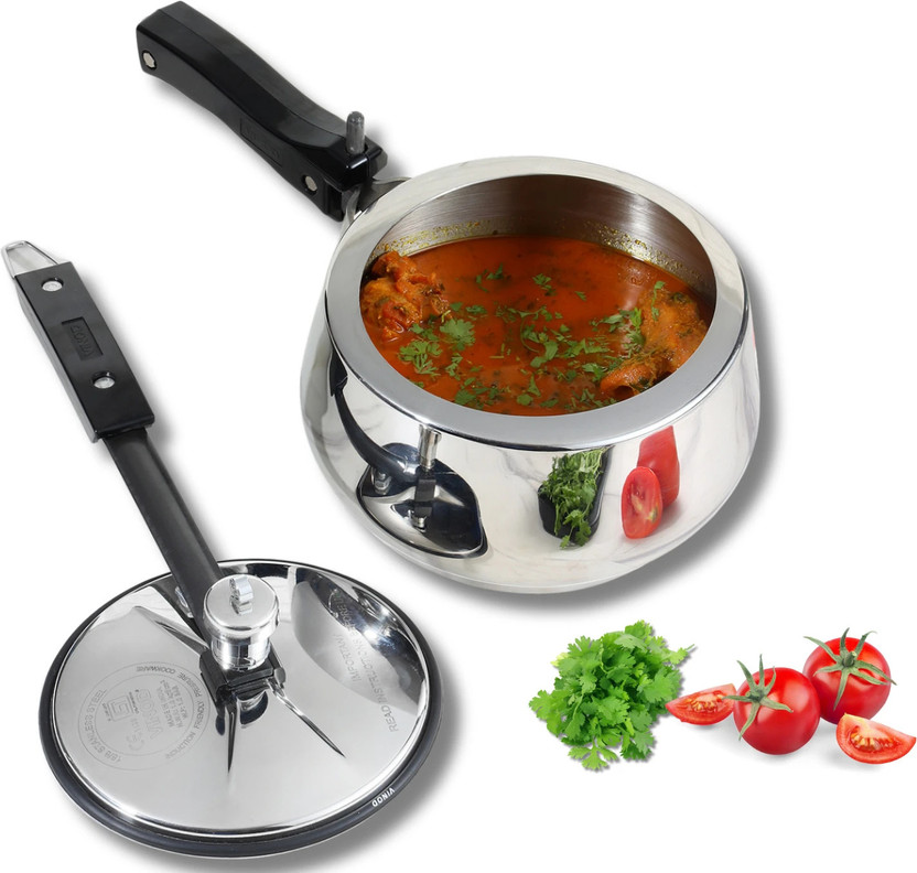 VINOD VINOD 18/8 Stainless Steel Sandwich Bottom Handi Shape Inner Lid Europa 3.5 L Inner Lid Induction Bottom Pressure Cooker(Stainless Steel) - Flipkart Deal