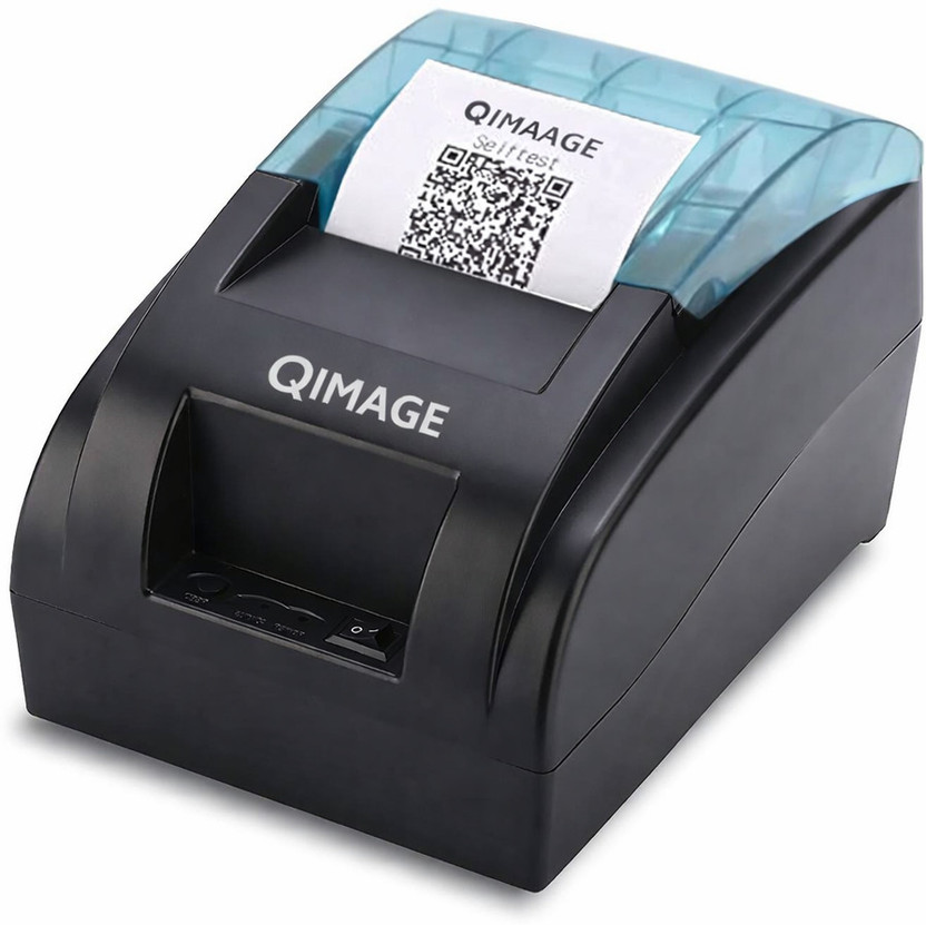 Q-IMAGE 58MM (2 Inch) Bluetooth + USB Thermal Receipt Printer Multi-function Monochrome Thermal Transfer Printer(Label Roll)