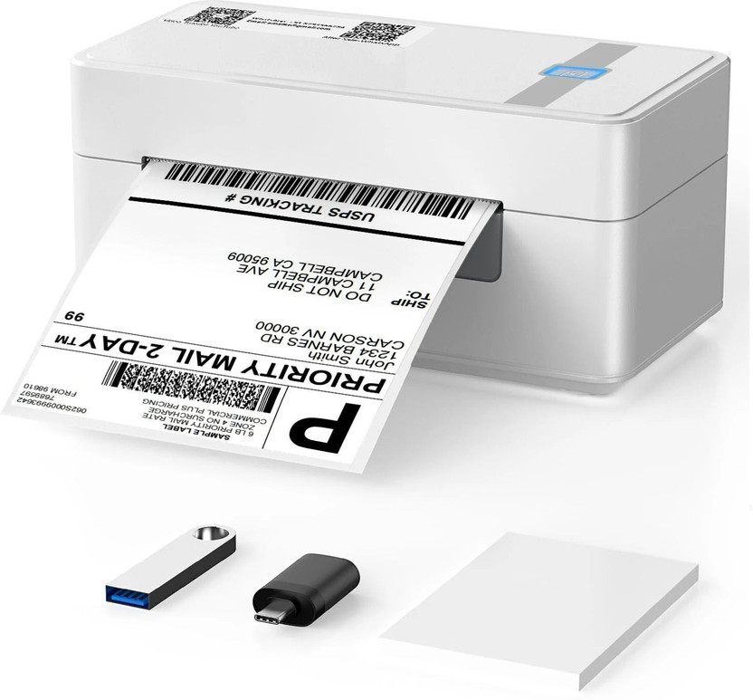 HiRobot 2054N Thermal Label Printer| 4x6" Barcode Shipping Label Printer| Thermal Single Function Monochrome Label Printer(Label Roll)