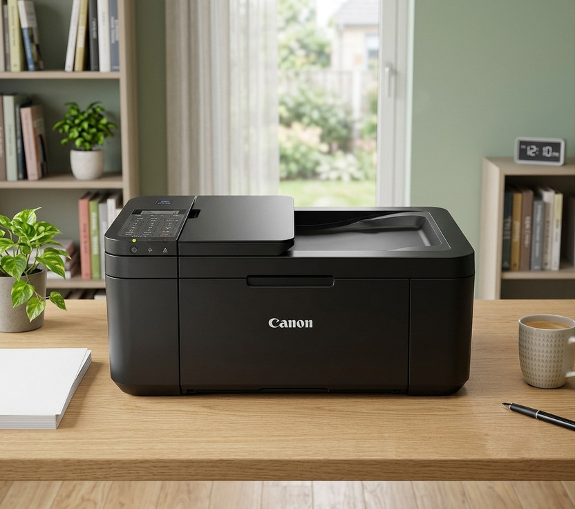 Canon E4570 All-in-One Inkjet Printer with Wireless Printing and Colour Output Multi-function WiFi Color Inkjet Printer(Ink Bottle, 1 Ink Bottle Included)