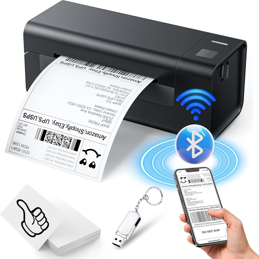 BRONTIX Bluetooth Thermal Printer|Upto 2 inch Print|Price tag Machine | Sticker Printer Single Function Monochrome Label Printer(Label Roll)