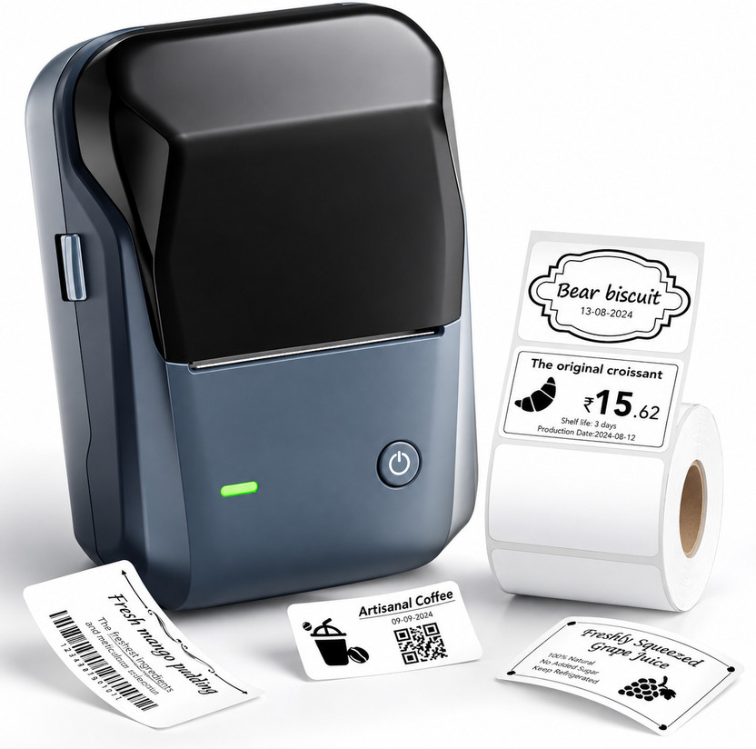 Axevia Axevia Bluetooth Thermal Label Printer, Inkless, 203DPI, Ideal for MRP/Barcode/Retail Multi-function Monochrome Label Printer(Label Roll) - Flipkart Deal