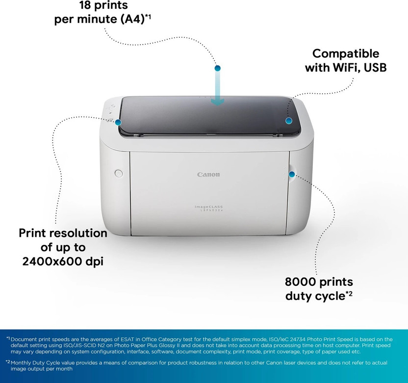 Canon LBP6030W WiFi Enabled Mono Laser Printer for Home & Office Use Single Function WiFi Monochrome Laser Printer(Toner Cartridge, 1 Toner Cartridge Included)