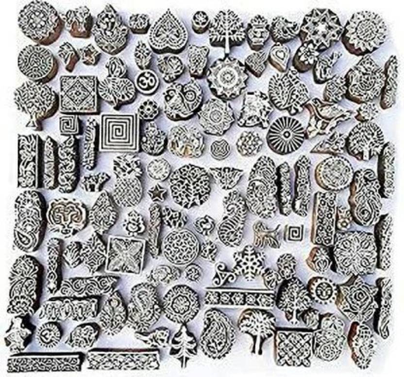 Reniq Wooden Printing Block B_20 Stamps Hand Carved Printing Blocks