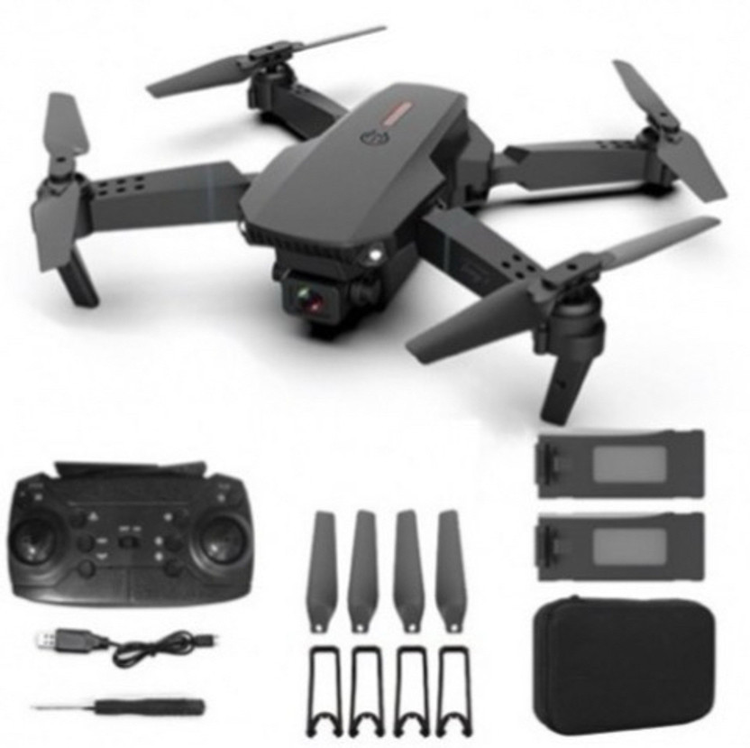 Wingix E88 Pro Foldable Dual Lens Drone with Gesture Selfie & Strong Battery Backup 2.4 GHz AM4 4 Core Processor Designed for Workstation(Black)