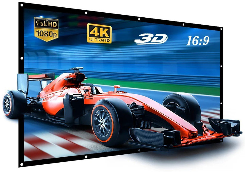 dev lite screens 106 Inch Diagonal 16:9 Ratio, 92 Inch x 52 Inch 8 Ft x 4.5 Ft Projector Screen Projector Screen (Width 234 cm x 132 cm Height)