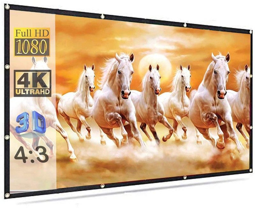 Moiz 79 inch Projector Screen,4K HD Portable Video Projector Screen Foldable Anti-Crease Indoor Outdoor Projection Screen for Home, Office, Classroom Projector Screen (Width 200.66 cm x 106.68 cm Height)