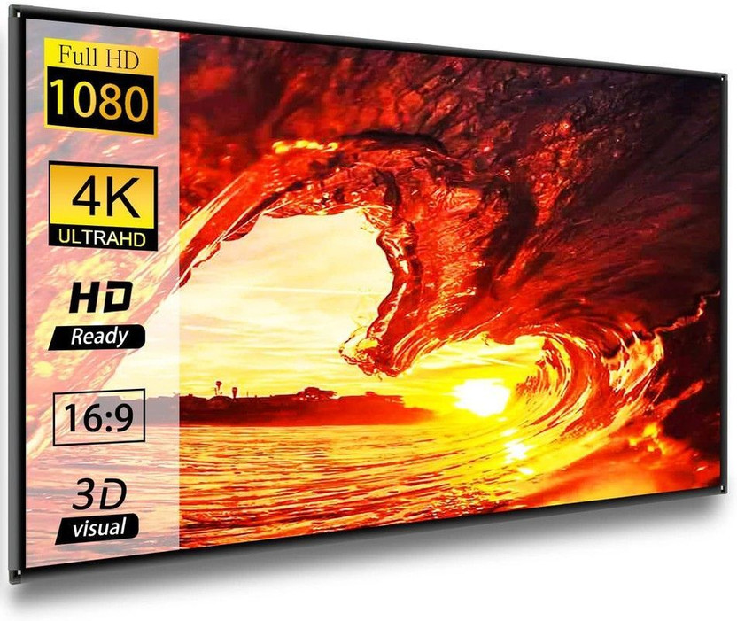 royality 110" Projector Screen,4K 16:9 Anti-Crease Indoor Outdoor (96" (W) x 54" (H) Projector Screen (Width 243 cm x 137 cm Height)