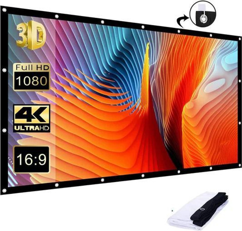 DEV LITE 100 INCH D EYELET SCREEN 7.25FTX 5FT Projector Screen (Width 213.36 cm x 152.4 cm Height)