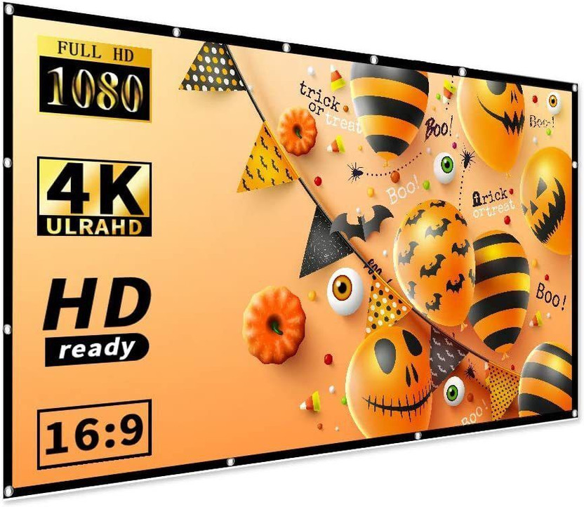 Savsol Eyelet Foldable projector Screen 6 ft. (W) x 4 ft. (H) 84" Inch Diagonal Projector Screen (Width 183 cm x 124 cm Height)