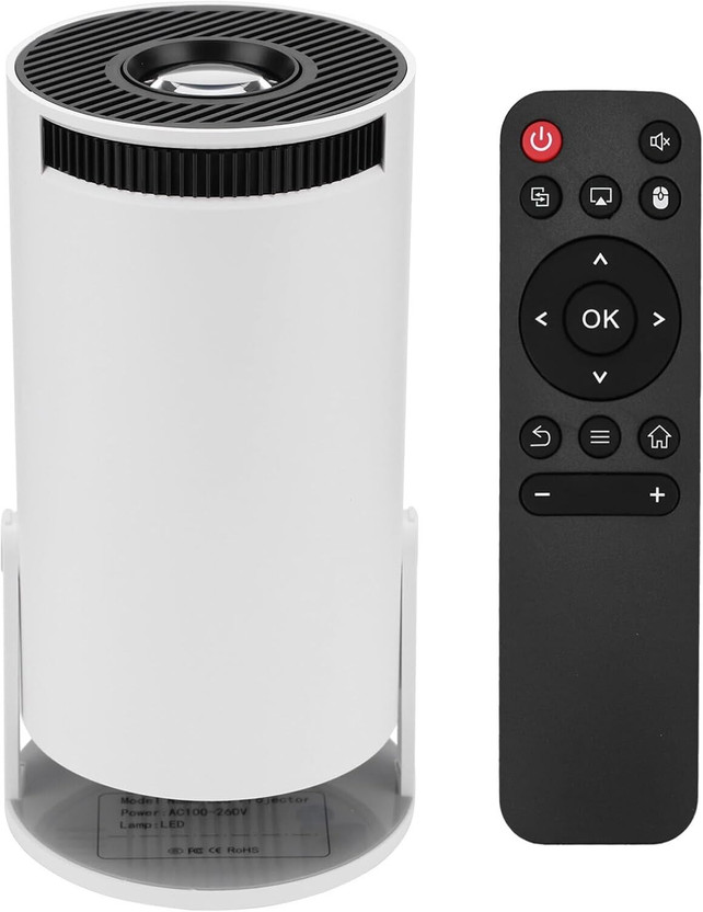 Voltegic Portable Projector for Office Home Theater-White (4000 lm / 1 Speaker / Wireless / Remote Controller) Portable Projector(White)