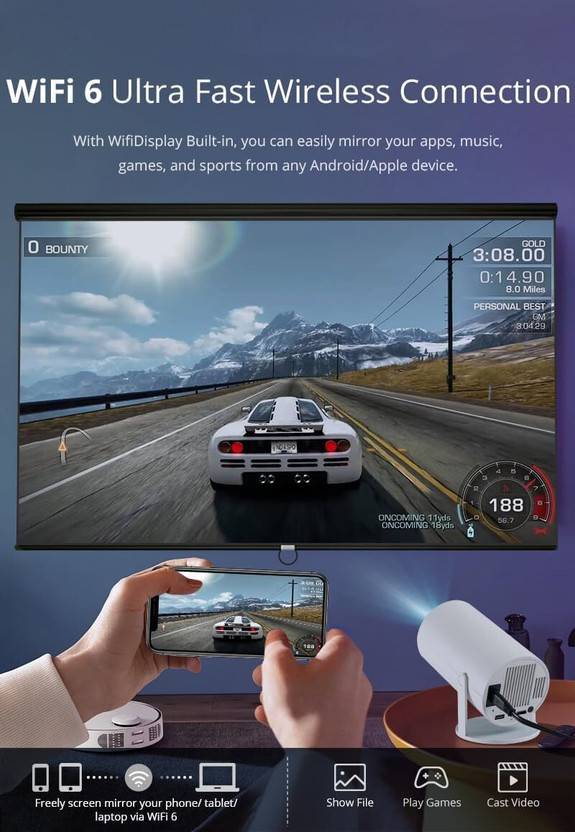 vynexz OfficeView Projector (5500 lm / 1 Speaker / Remote Controller) Portable Projector(White)