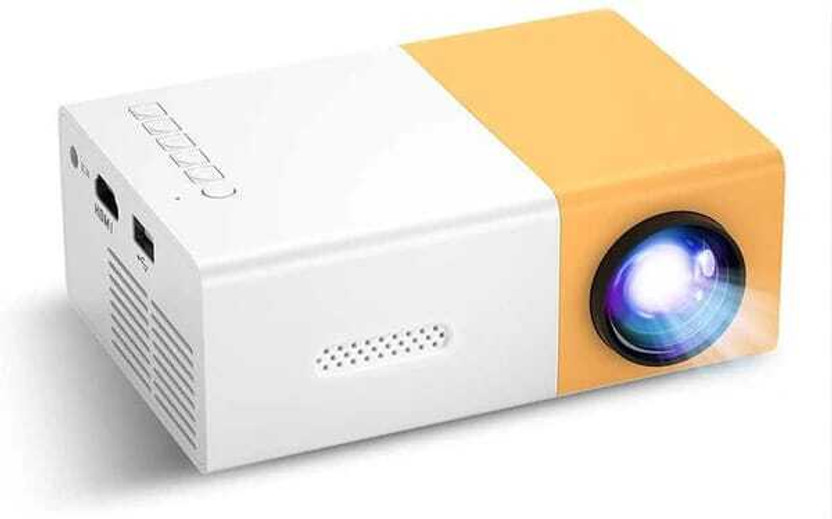 VOL TeglC Mini Portable Mini HD Movies Projector For Home & Business Remote Controller (600 lm / 1 Speaker) Portable Projector(White, Yellow)