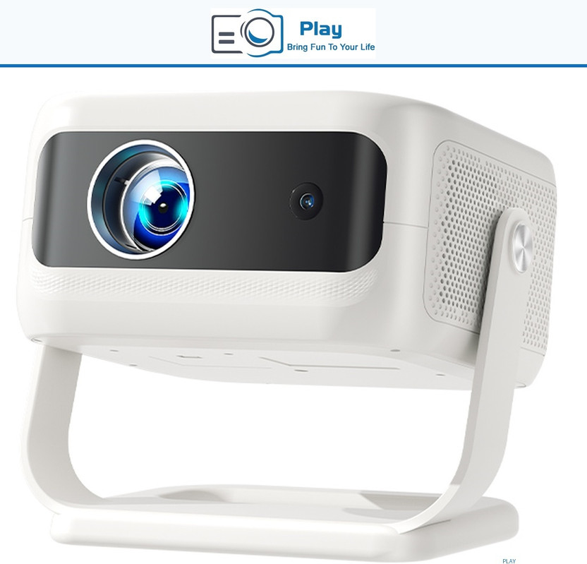 PLAY New Launch Elite-1 Android Digital Foucs/Keystone 4K 3D UHD Airplay Miracast (20000 lm / Wireless / Remote Controller) Projector(White)