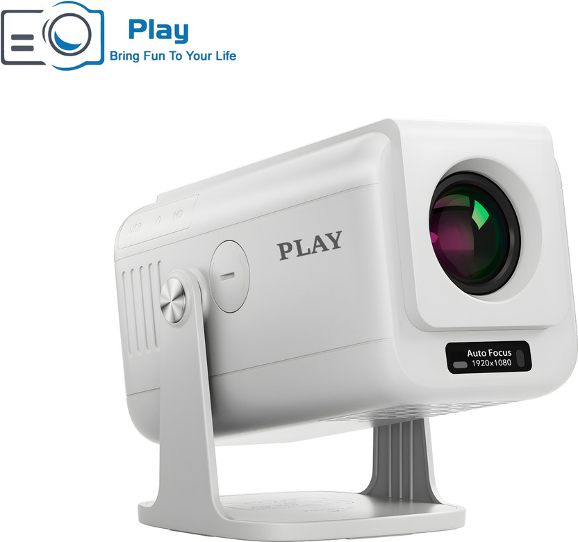 PLAY Victory Native 1080 Android 13 AutoFocus 4k Quad Core Cortex 270 Degree Rotation (10000 lm / Wireless / Remote Controller) Projector(White)