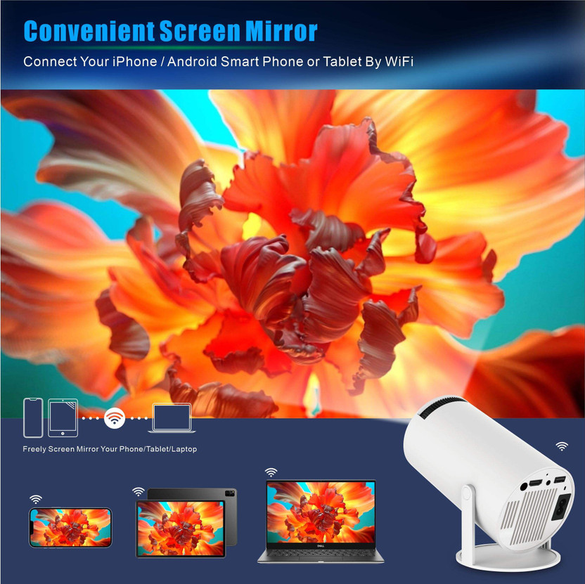IMMUTABLE LATEST Portable LED Mini Home Theater, Video Projector WYI20 Projector Screen (Width 115.5 cm x 44.5 cm Height)