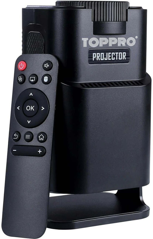 TOPPRO HY320 Mini 4K Support Native HD Android 11 WiFi 6/BT 5.0 Freestyle Auto Keystone (5000 lm / 1 Speaker / Wireless / Remote Controller) Portable Projector(Black)