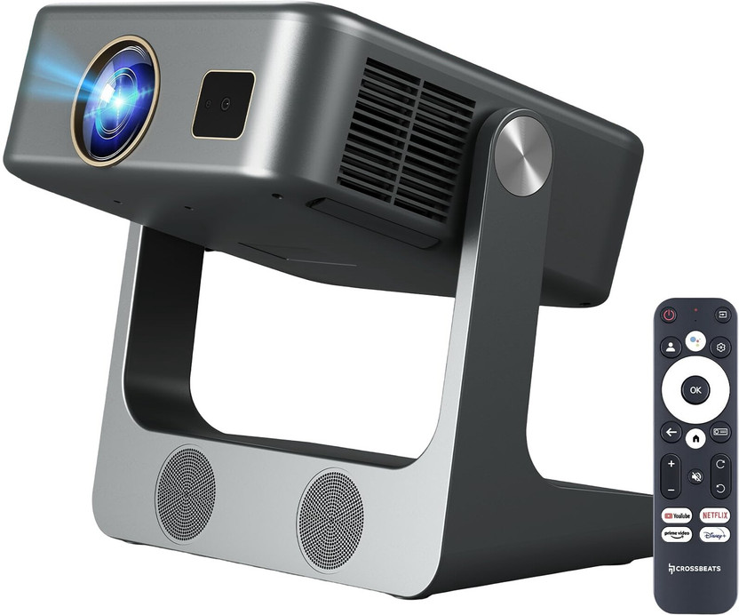 CrossBeats SOLIS (17200 lm / 2 Speaker / Wireless / Remote Controller) Portable Projector(Grey)