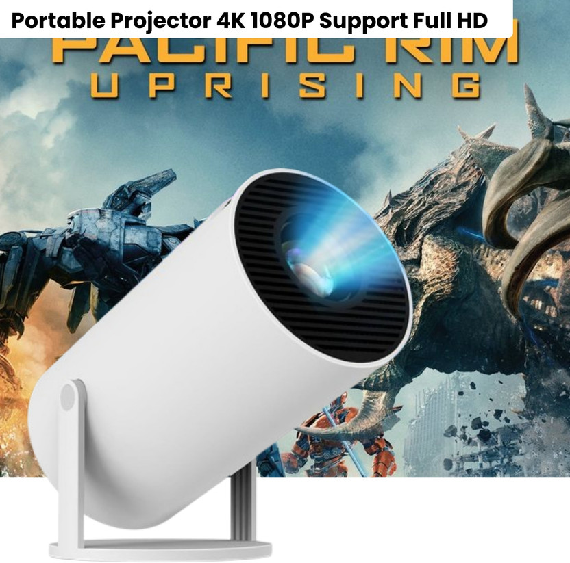 Clairbell Smart Projector for Home 4K Support Rotabable Design withApp Netflix,YouTubeP97 (4500 lm / 1 Speaker / Wireless / Remote Controller) Portable Projector(White)