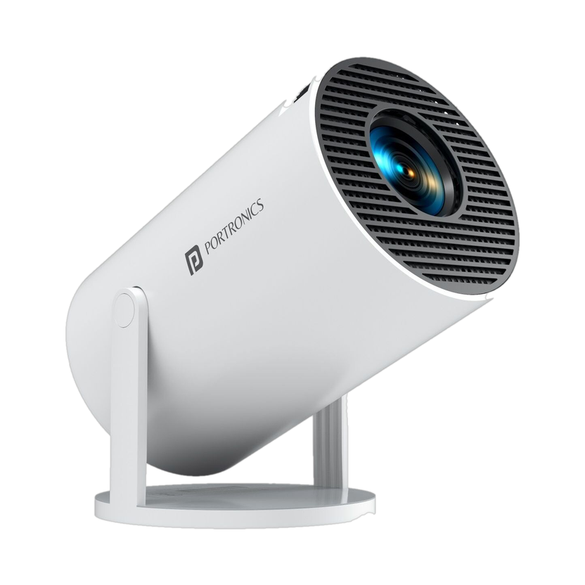 Portronics Beem 440 Smart LED with 720p HD Resolution (2200 lm / 1 Speaker / Wireless / Remote Controller) Portable Rotatable Design, Built-in Streaming Apps (Netflix, Prime Video, Hotstar) Projector(White)