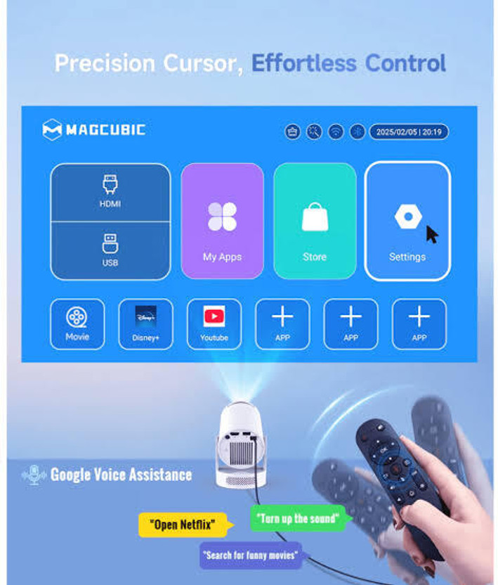 Czech Czech 4K Android Smart Projector Full HD 1080 IEWHJF80 (2200 lm / Wireless / Remote Controller) Portable Projector(White) - Flipkart Deal