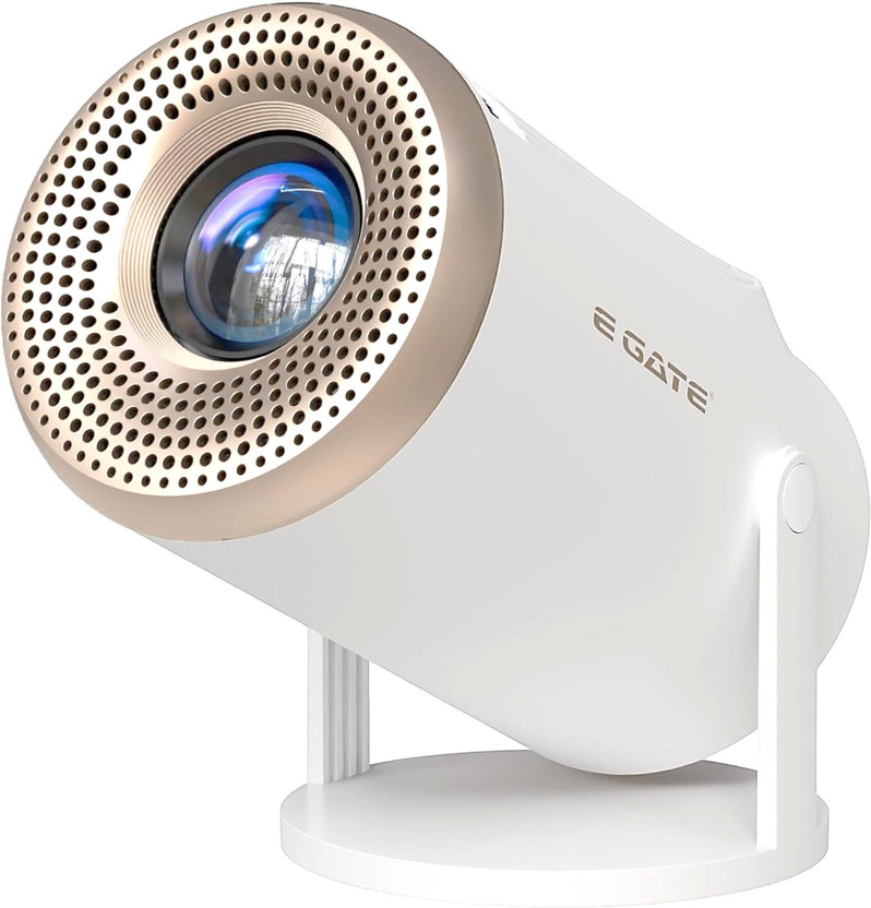 Egate Atom 2X+ Smart Android Projector, 1080p & 4K Support, with Netflix, Prime (3500 lm / 1 Speaker / Wireless / Remote Controller) Portable Projector(Automatic & 4D Keystone , WiFi & BT, Screen Mirroring, 720P Native, 1GB-8GB)