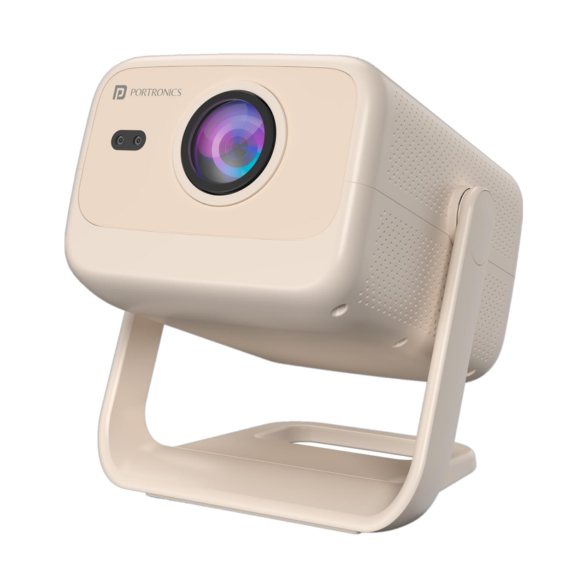 Portronics Beem 480, Streaming Apps, Android 9, 1080p FHD, 5100 lm, 5W Speaker, Bluetooth (5100 lm / 1 Speaker / Wireless / Remote Controller) Portable Projector(White)