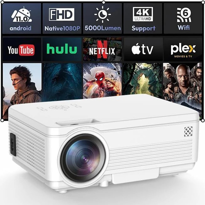 IBS BEST QUALITY PS4 GAMING FullHD 1080P Supported Projector, Bluetooth, AV/TV, USB, SD, VGA, HDMI, Miracast, Inbuilt YouTube Home Cinema BUILD IN HIGH SOUND SPEAKER (5000 lm / Wireless / Remote Controller) Portable Projector(GREY BLACK)