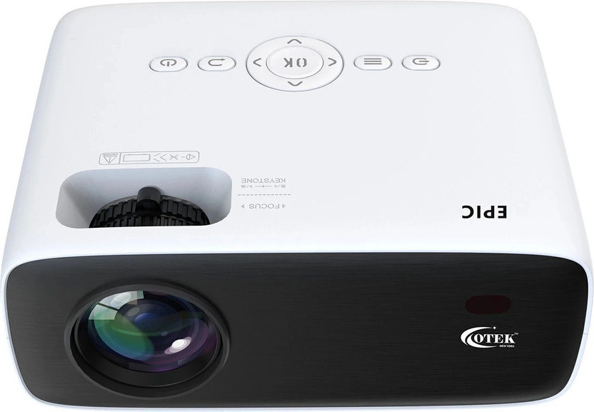 OTEK OT-WEPIC Non-Smart, No WiFi Best Office & Classroom (6000 lm / 1 Speaker / Wireless / Remote Controller) Portable Projector(White)