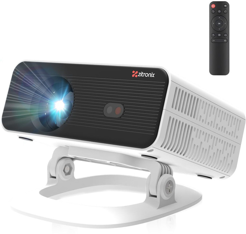 Zorbes Mini 4k HD Projector for Home with Autofocus Bluetooth and Wifi Support (4000 lm / Remote Controller) Portable Projector(Black)