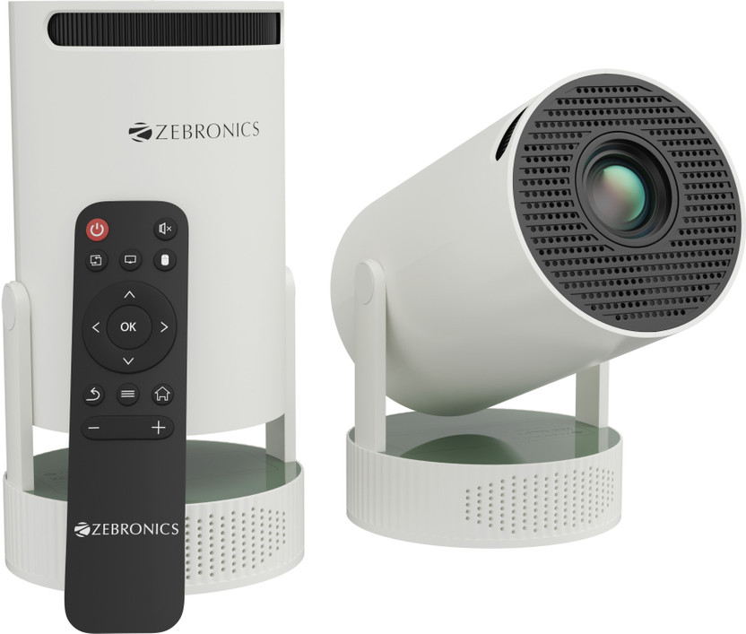 ZEBRONICS ZEB-PIXAPLAY 76B (4000 lm / 1 Speaker / Wireless) Portable Projector(White)