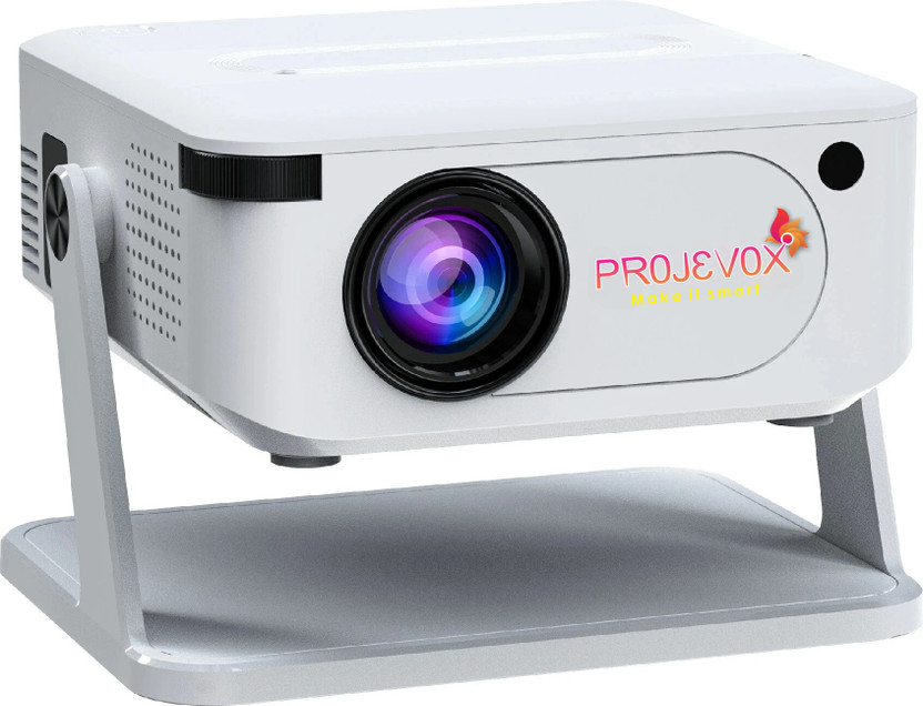 Projevox HA109 – 4K Support | Native HD | Android 11 | Freestyle Auto Keystone (5000 lm / 1 Speaker / Wireless / Remote Controller) Portable Projector(Arctic White)